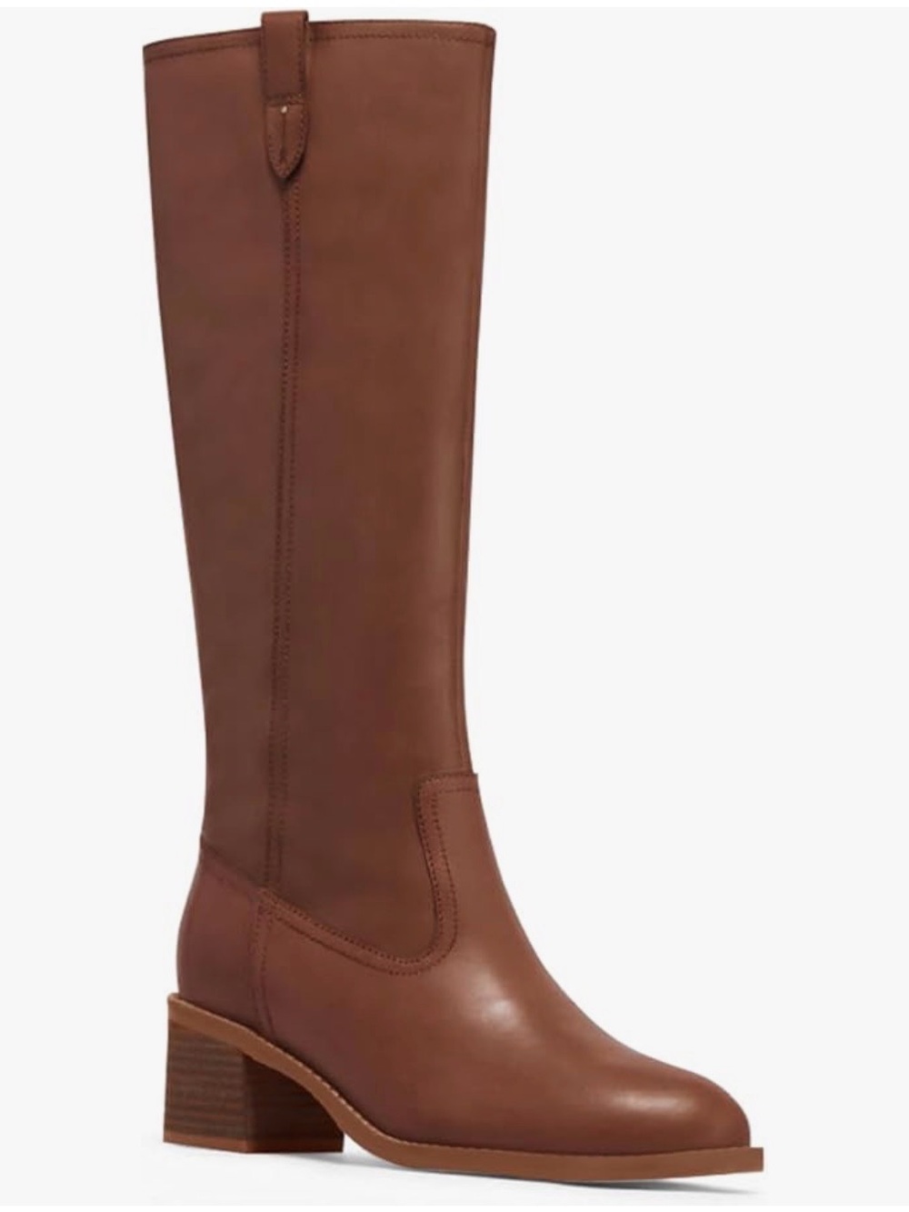 Women's Over-the-Knee Brown Leather Boots — Classic Block Heel